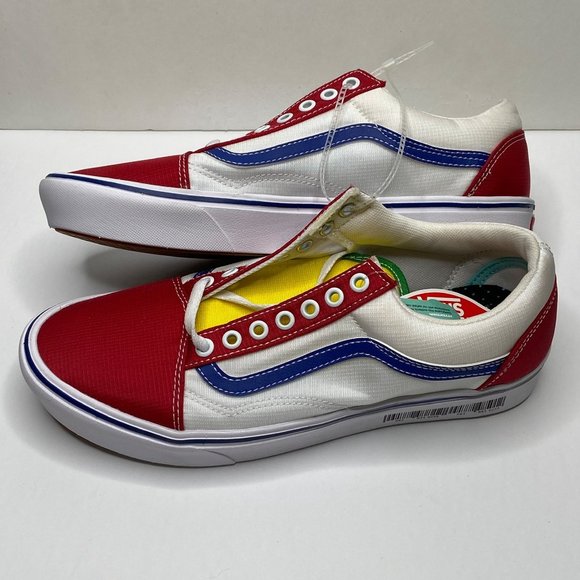Vans Primary Color Block Red Blue Yellow eBay Sneakers Mens Size 9.5 Women 11 - Picture 3 of 10
